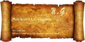 Markovitz Gyoma névjegykártya